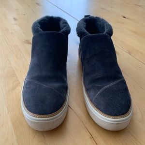TOMS Gray Suede Casual Booties